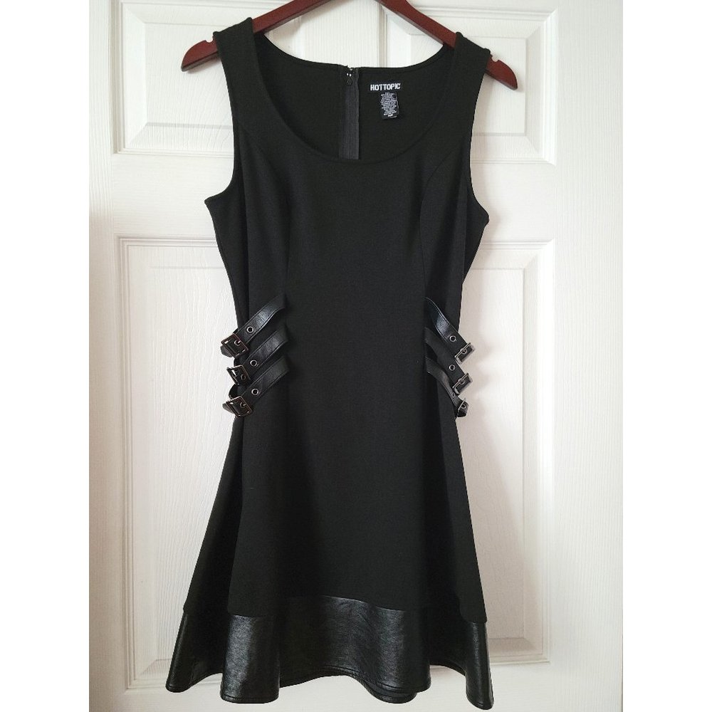 Black Dress with Pleather trim